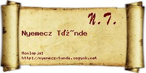 Nyemecz Tünde névjegykártya
